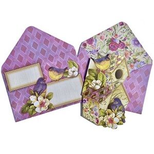 Punch Studio Single Embellished Die-Cut Fancy Cards: Birdhouse Neighbors (61529)